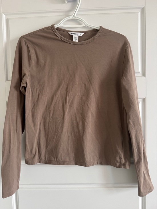 Athleta Tops - Athleta Long Sleeve Crewneck Top - Mauve Taupe